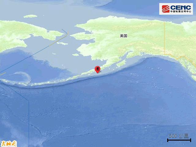 美国阿拉斯加州以南海域6.2级地震 震源深度40公里